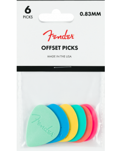 Genuine Fender Offset Guitar Picks, Multi-Color (Set of 6)