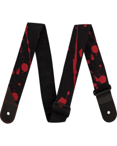  Jackson Guitars Blood Splatter Guitar Strap, Black and Red, 2" Wide