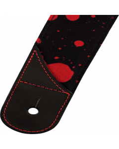  Jackson Guitars Blood Splatter Guitar Strap, Black and Red, 2" Wide