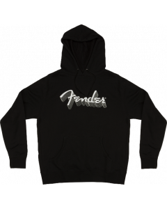 Genuine Fender Guitars Reflective Logo Hoodie Sweatshirt, Black, S, Small