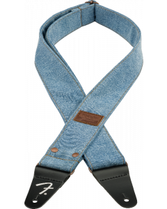 Fender x Wrangler Riveted Denim Guitar Strap, Light Indigo