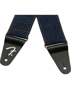 Fender x Wrangler Riveted Denim Guitar Strap, Dark Indigo