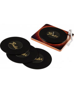 Genuine Fender Sunburst Turntable Coaster Set Gift, 6-Pack