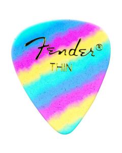 Fender 351 Premium Celluloid Guitar Picks - THIN, RAINBOW - 12-Pack (1 Dozen)