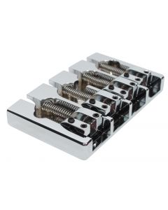 Hipshot A-Style FM1 4-String 5-Hole Brass Retrofit Fender Bass Bridge - CHROME