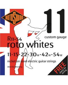 Rotosound R11-54 Roto Whites 6-String Electric Guitar Strings, 11-54