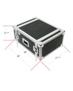 OSP 6-Space ATA 6U Deep Amp Rack Road Tour Flight Case - RC6U-20