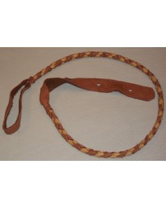 Lakota Leathers 43" Braided Round Elk Mandolin Strap, Tan/Tobacco