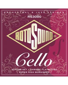 Rotosound RS3000 Chrome Flatwound Cello String Set, 22-63