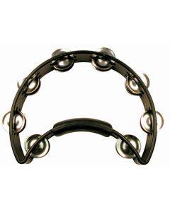 Rhythm Tech RT1010 Black Tambourine - Nickel Jingles