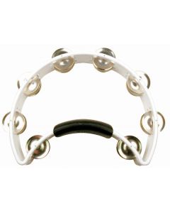 Rhythm Tech RT1020 White Tambourine - Nickel Jingles