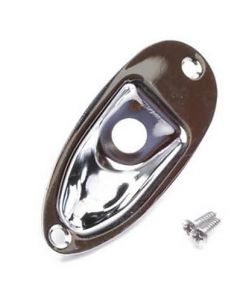 Genuine Fender Jack Plate for Mexico/MIM Strat/Stratocaster Guitar, CHROME