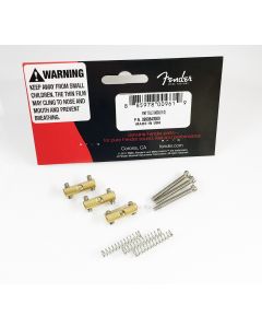 Genuine Fender Vintage Brass Telecaster Tele Bridge Saddles - 3 Saddles w/Screws