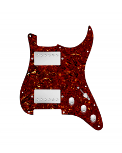 920D Custom Hipster Heaven HH Loaded Pickguard for Strat With Nickel Cool Kids Humbuckers, Tortoise Pickguard, and S3W-HH Wiring Harness