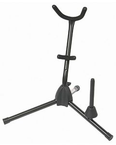 Stageline SAX-30 Black Tubular Saxophone/Sax Stand with Clarinet/Flute Peg