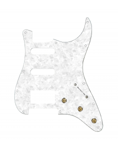 920D Custom HSS Pre-Wired Pickguard for Strat With A White Pearl Pickguard and S5W-HSS Wiring Harness