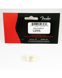 Genuine Fender Aged White Plastic Strat Guitar Pickup Switch Tips Knobs - 2 Pack