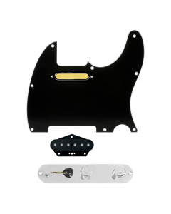 920D Custom Gold Foil Loaded Pickguard for Tele With Black Pickguard and T3W-C Control Plate