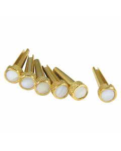 D'Andrea TP3M Acoustic Guitar Tone Pins Brass Bridge Pin Set w/ Mother of Pearl