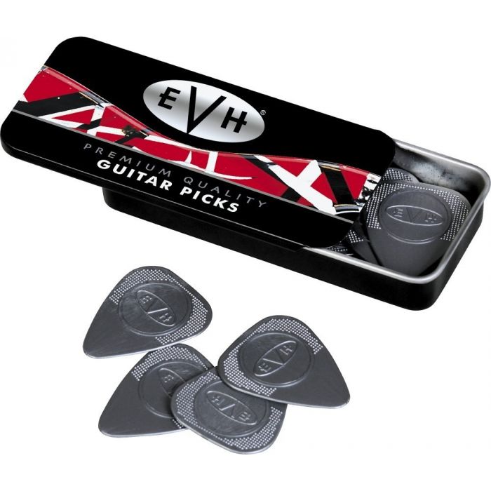 (12 Picks) EVH Eddie Van Halen .60mm Dozen Nylon Guitar Picks w/ Collector Tin
