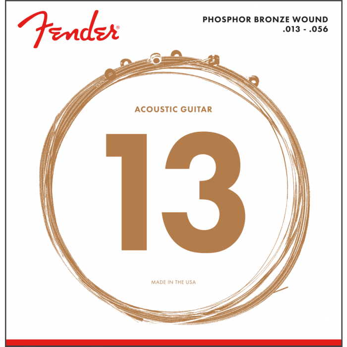 Fender 60M Phosphor Bronze Acoustic Guitar Strings, MEDIUM 13-56