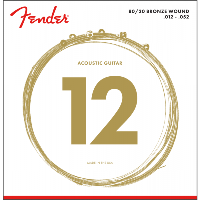 Fender 70L 80/20 Bronze Acoustic Guitar Strings - LIGHT 12-52