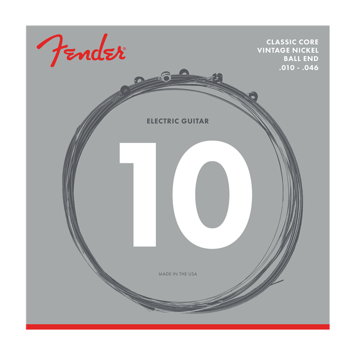 Fender 155R Classic Core Electric Guitar Strings, Vintage Nickel Ball End 10-46