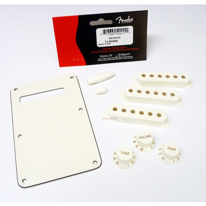 Genuine Fender PARCHMENT Stratocaster Accessory Kit - BackPlate, Knobs, Covers