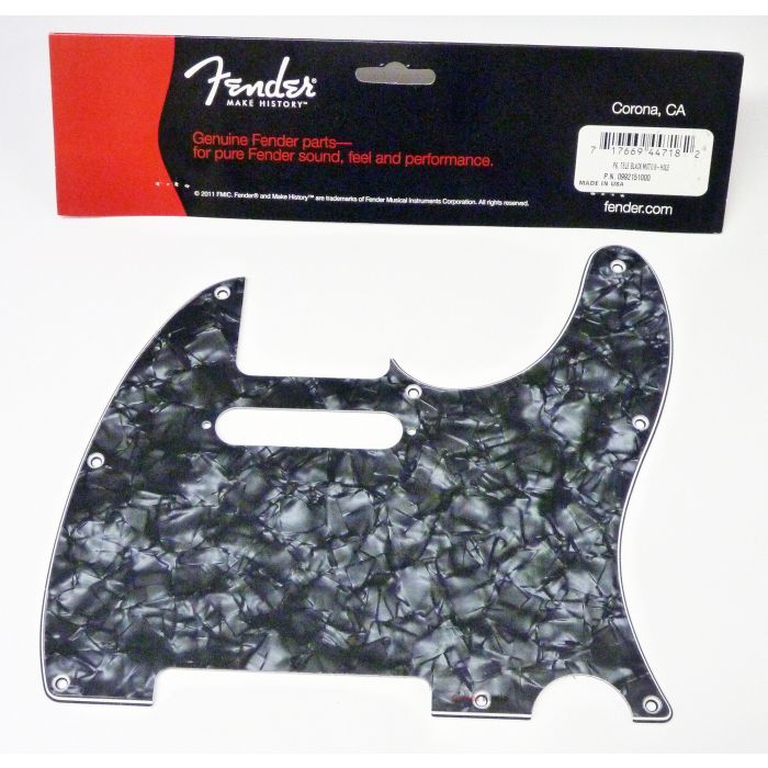 Genuine Fender Standard Tele/Telecaster Guitar Pickguard - BLACK MOTO PEARL