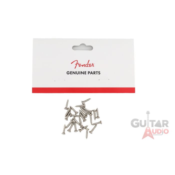 Genuine Fender CHROME Guitar Pickguard Mounting Screws - Package of 24