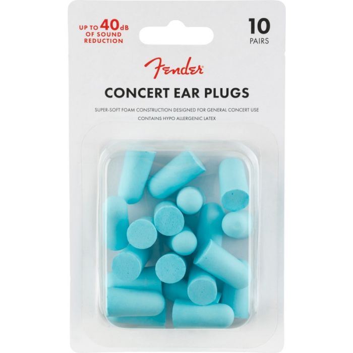 Fender Concert Ear Plugs/Hearing Protection (10 Pairs) Daphne Blue 099-0541-004