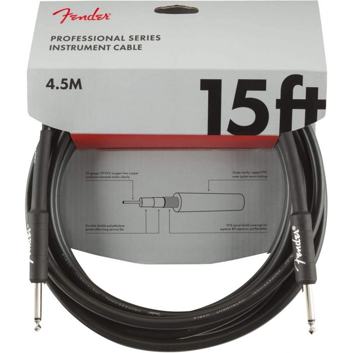 Fender Professional Series Electric Guitar Cable, Straight-to-Straight 15' ft