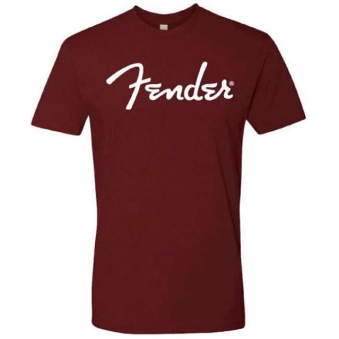 Fender Guitars Spaghetti Logo T-Shirt, Oxblood Red, S, SMALL