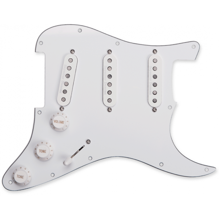 SEYMOUR DUNCAN Classic Loaded/Prewired WHITE Pickguard for Strat