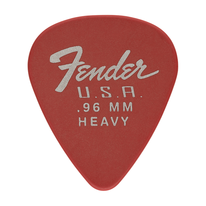 Genuine Fender 351 Dura-Tone Delrin Guitar Picks, FIESTA RED, .96, 12 PACK