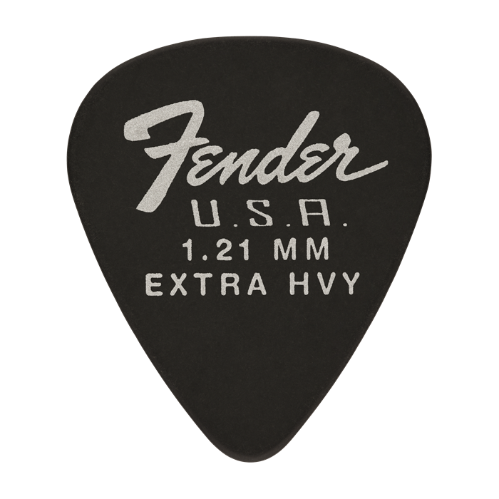 Genuine Fender 351 Dura-Tone Delrin Guitar Picks, BLACK, 1.21, 12 PACK