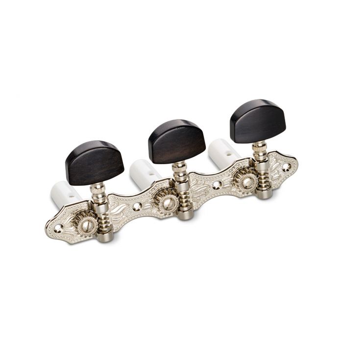 Schaller Germany 3x3 Classic Hauser Classical Guitar Tuners - Nickel/Ebony