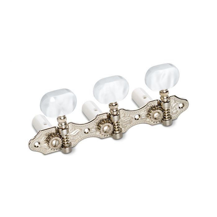 Schaller Germany 3x3 Classic Hauser Classical Guitar Tuners - Nickel/Pearl