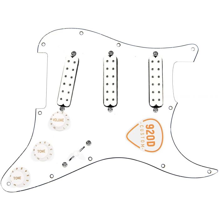 920D Fiesta Polyphonics WHITE Loaded Pickguard 7-Way/2-Toggle for Fender Strat