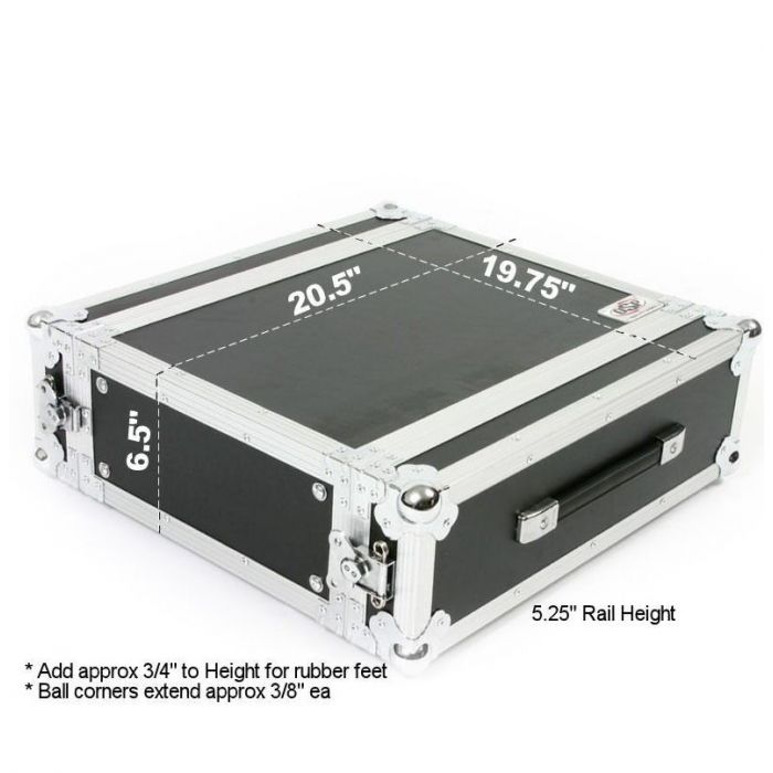 OSP 3-Space ATA 3U Shallow Effects Rack Road Tour Flight Case - RC3U-14