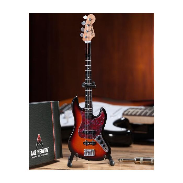 AXE HEAVEN Fender Sunburst Jazz Bass MINIATURE Guitar Display Gift