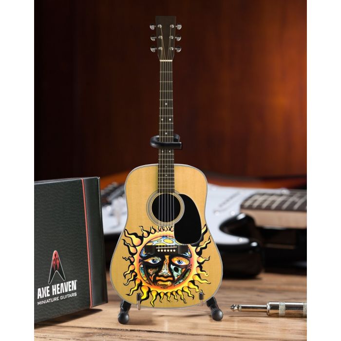 AXE HEAVEN Sublime Large Sun Logo Natural Finish Acoustic Guitar Miniature Gift