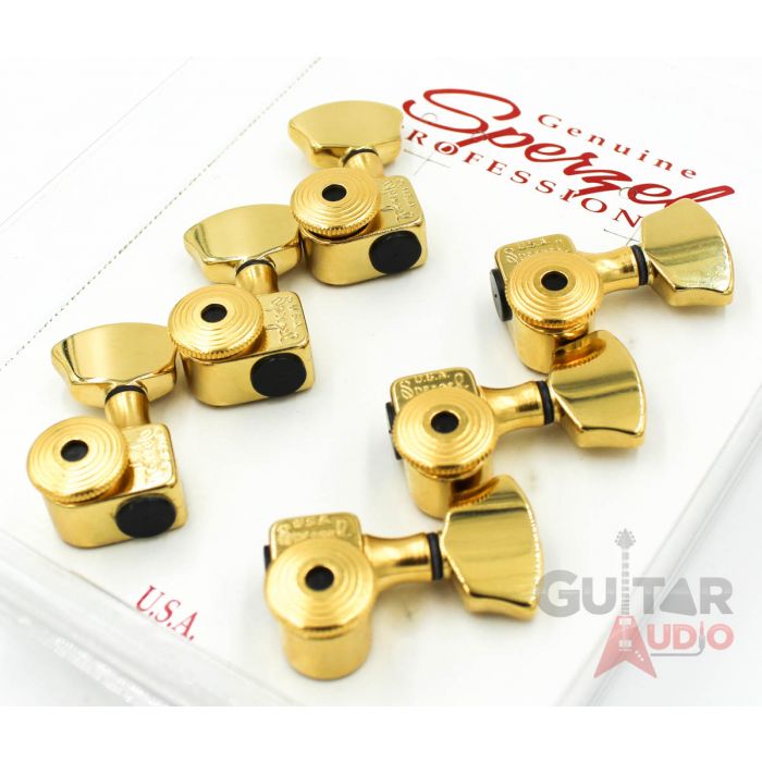 Sperzel 3x3 EZ-MOUNT/NO DRILLING Trimlok Locking Guitar Tuners - GOLD PLATED