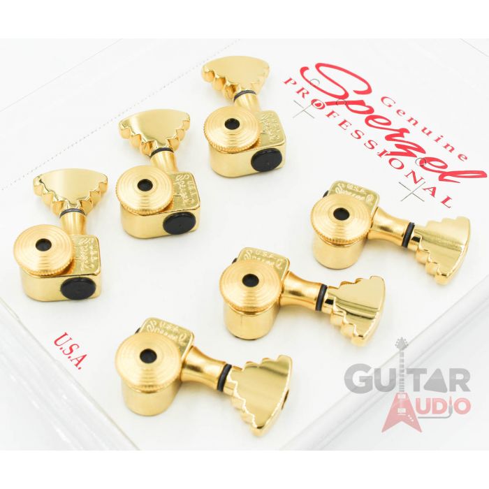 Sperzel 3x3 STEP BUTTON Trimlok 3-Per-Side Locking Guitar Tuners - GOLD  PLATED