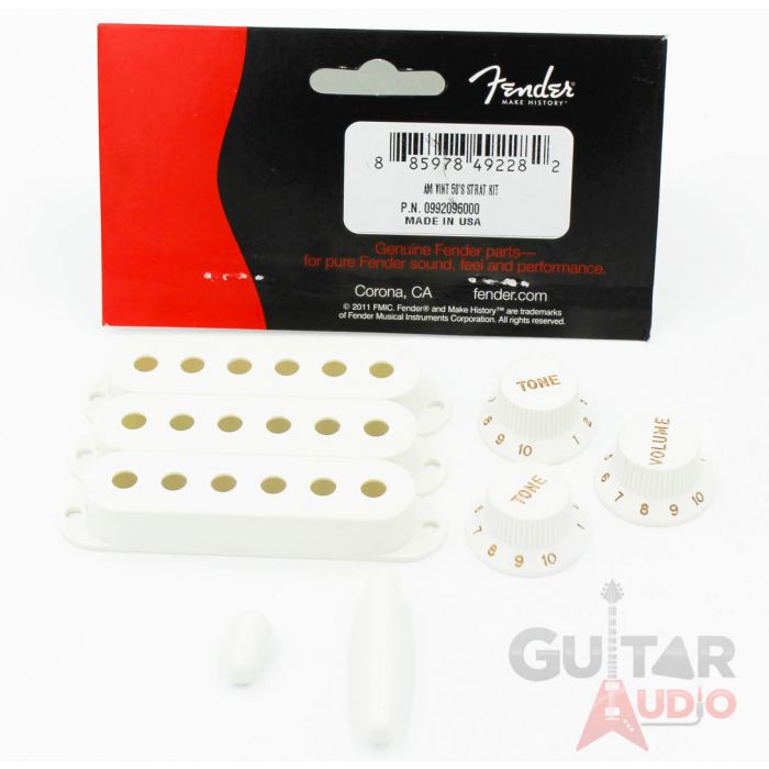 Genuine Fender Pure Vintage 50s Strat Accessory Kit, Pickup Covers, Knobs & Tips