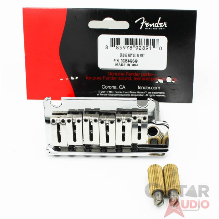 Genuine Fender Deluxe Ultra Strat/Stratocaster Bridge Tremolo Assembly - Chrome