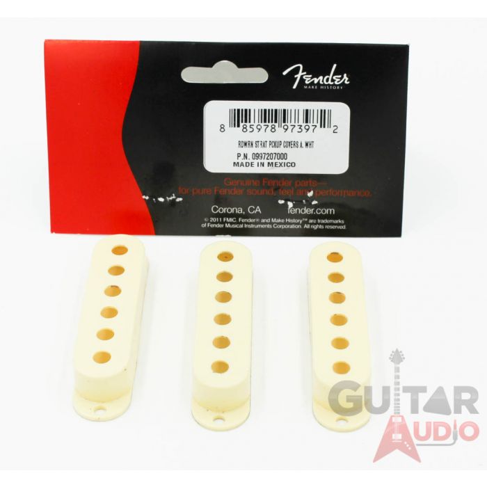 Genuine Fender Road Worn Stratocaster/Strat Pickup Covers, Relic Aged White (3)