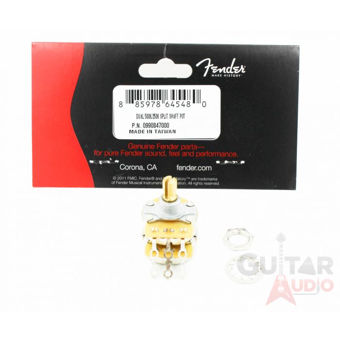 Genuine Fender Dual 500/250K Split Shaft Potentiometer/Pot - 099-0847-000
