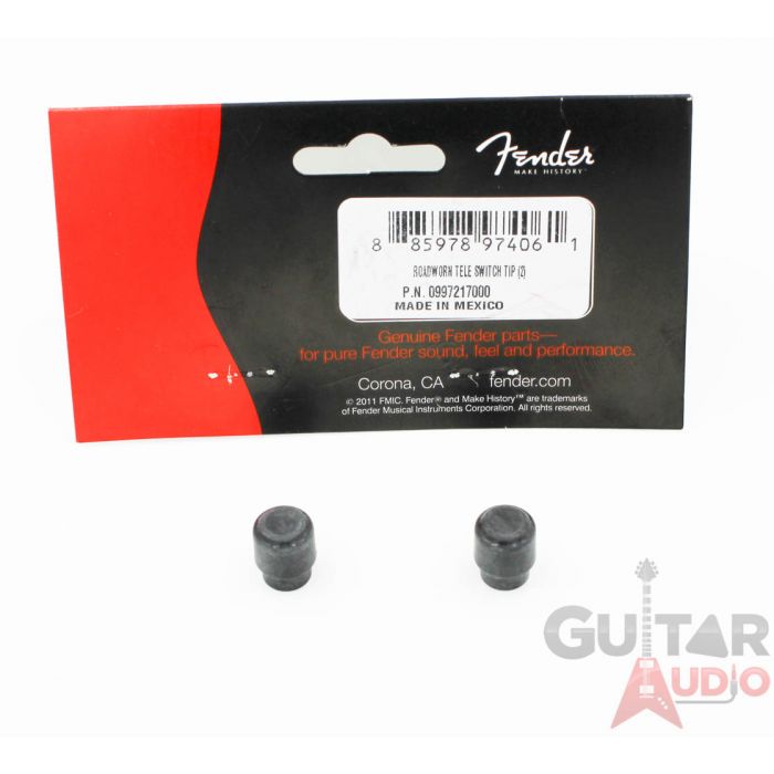 Genuine Fender ROAD WORN Black Telecaster/Tele Top Hat Switch Tips, 2 Pack
