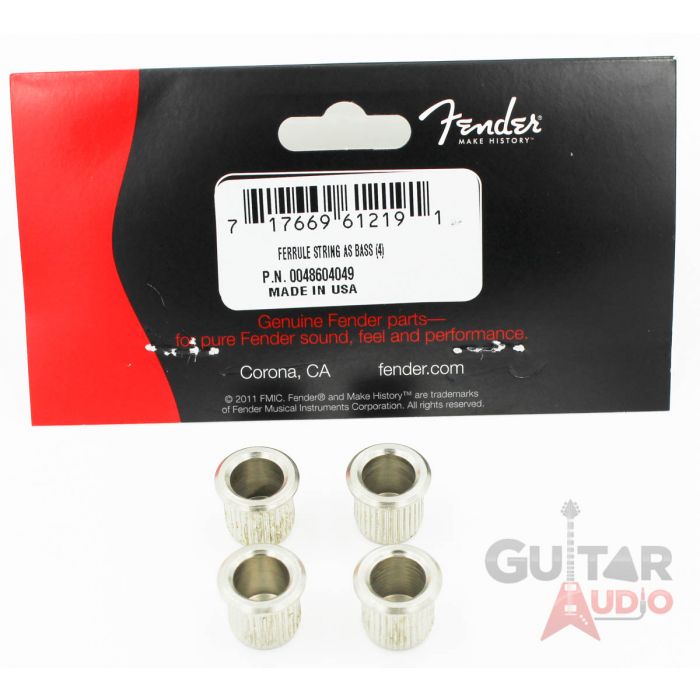 (4) Genuine Fender American Standard Bass String Ferrules, Nickel 004-8604-049